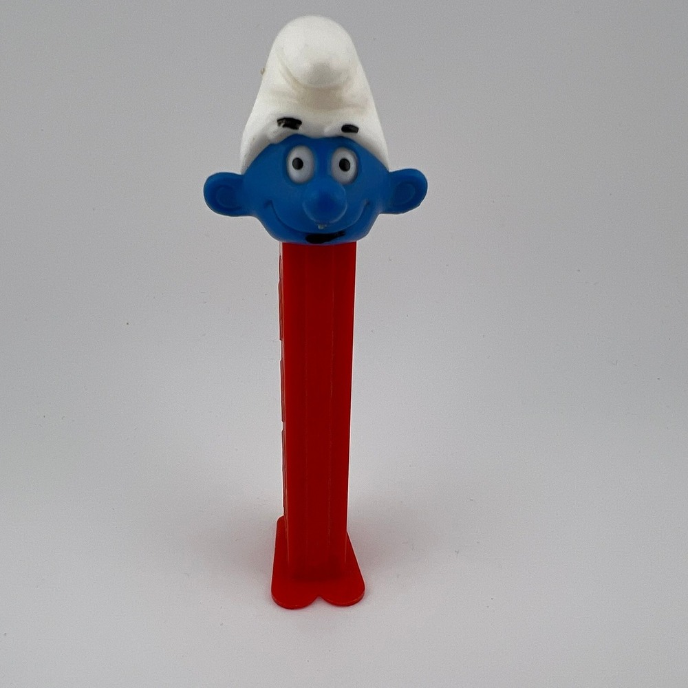 Vintage Smurf PEZ Dispenser Red Stem Slovenia Smurf Boy Cartoon Candy Toy